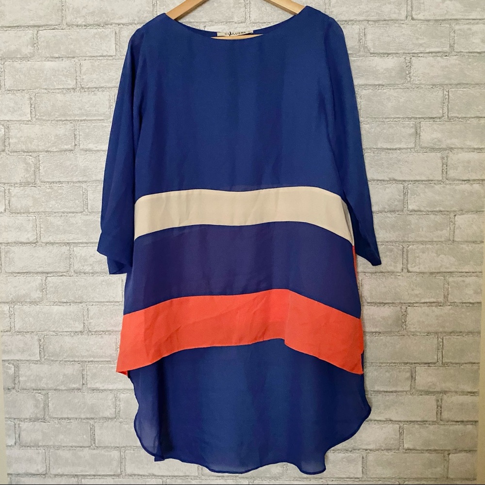 Lulusar Striped High Low Long Sleeve Dress